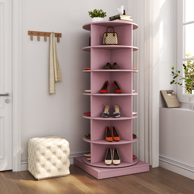 Pink 360 Rotating shoe cabinet 6 layers - Korvel