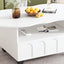 ON-TRANS flexible cream style coffee table with 2 brake wheels, drawers, large storage space, white, 39.37 '' x 23.6 '' - Korvel