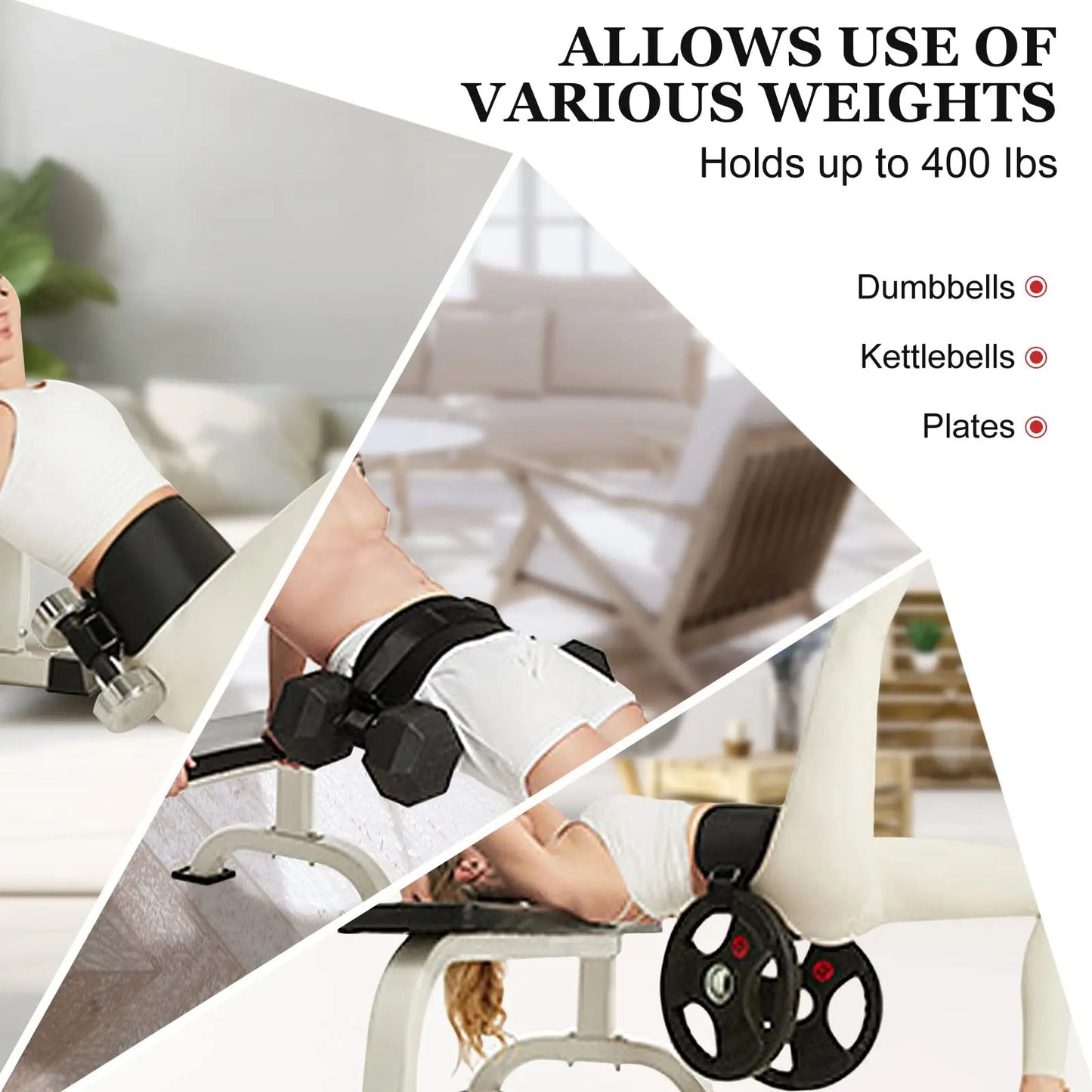 Cintura di spinta dell'anca Glute Bridge Pad Workout con manubri Kettlebells per squat Lunges Bridges Dips Training Home Gym Equipment - Korvel