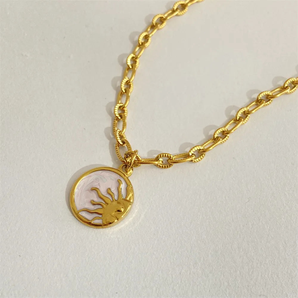 Titanium Steel Sun & Moon Necklace - Korvel