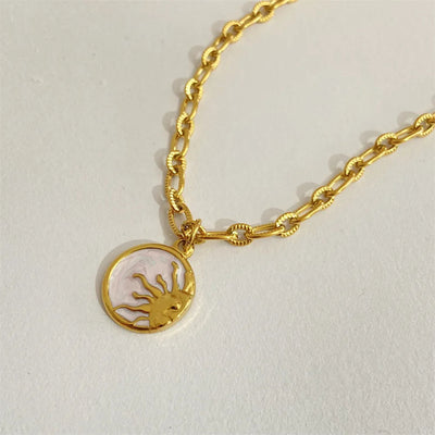 Titanium Steel Sun & Moon Necklace - Korvel