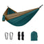 Light double nylon camping hammock with straps. Great for trips, beach, yard & garden. - Korvel