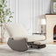 Modern rocking chair recliner, comfortable cushioned recliner with footstool, gray - Korvel