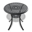 Ø30.71-inch Cast Aluminum Patio Dining Table With Black Frame and Umbrella Hole - Korvel