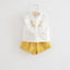 INS Children's Clothing Girls Embroidered Flowers Ruffled Lace Sleeveless Shirt Two-Color Shorts Set - Korvel
