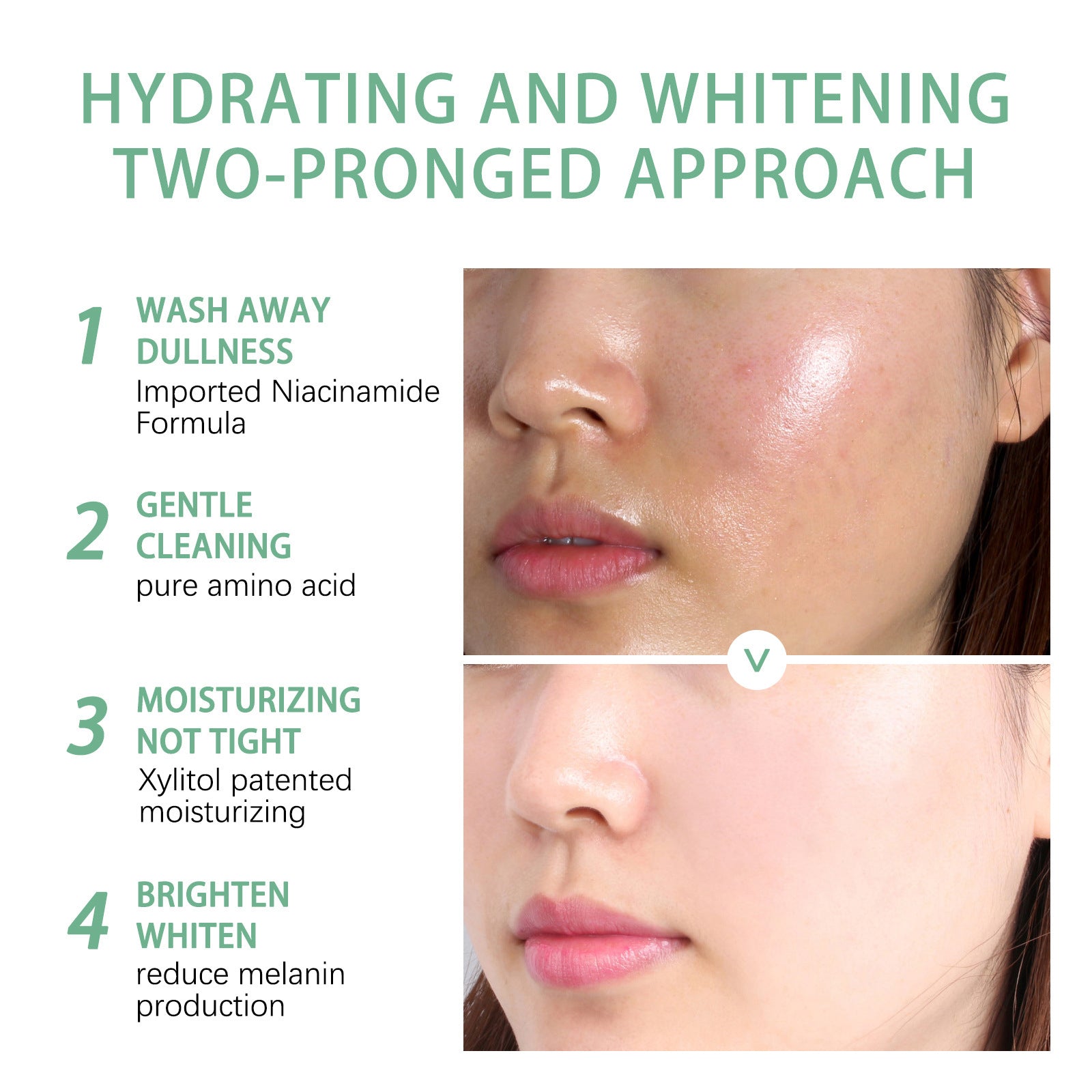 Brightening And Freckle-removing Facial Cleanser, Cleansing And Brightening Skin Moisturizing And Non-tightening Cleanser - Korvel