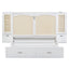 Cama Murphy Grande Blanca con Cajones y Armarios de Almacenamiento