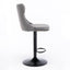 Gray,Set of 2 25-33 Inch,17.7 inch base, Modern Upholstered Bar Stools with Backs Comfortable Tufted for Home Pub and Kitchen - Korvel