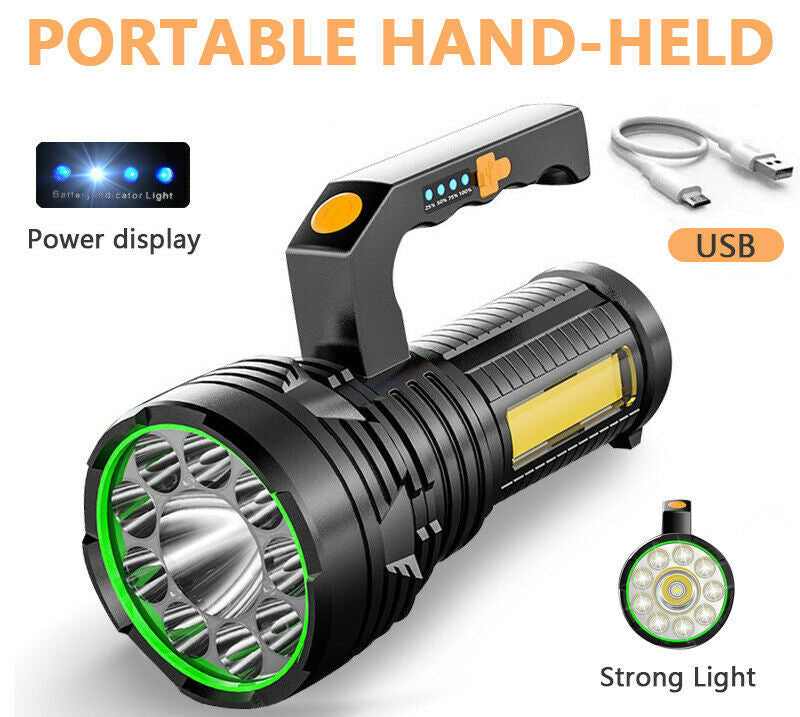 Strong Light Portable Light Flashlight Multi-Function Rechargeable Waterproof Searchlight Outdoor Emergency USB Outdoor Light - Korvel