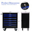 7 DRAWERS MULTIFUNCTIONAL TOOL CART WITH WHEELS-BLACK+BLUE - Korvel