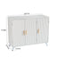ideboard with wavy texture buffet cabinet, white accent cabinet with door, modern bookcase for kitchen living room - Korvel