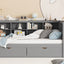 Wooden Twin Size Daybed with Storage and USB Ports - Grey