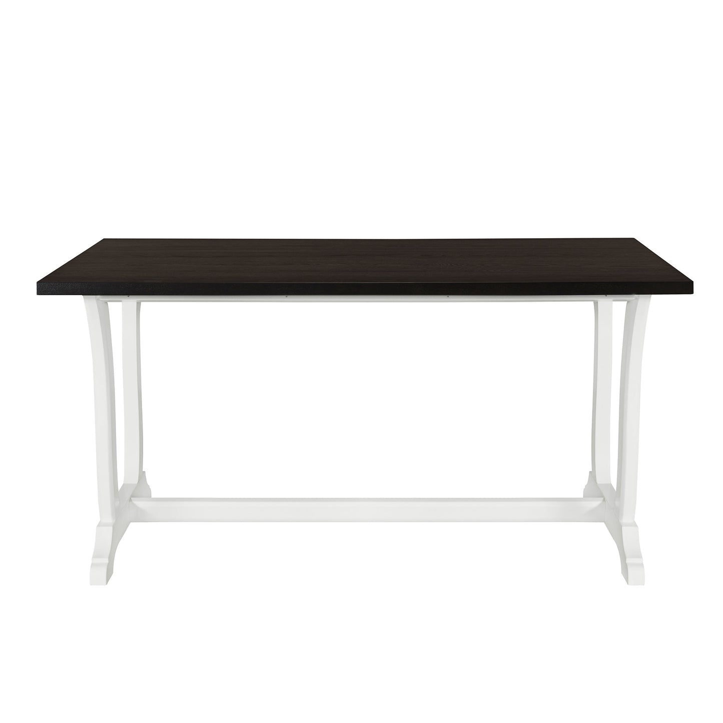 TOPMAX Farmhouse 6-Piece Trestle Dining Table Set with Upholstered Dining Chairs and Bench  59inch, White - Korvel