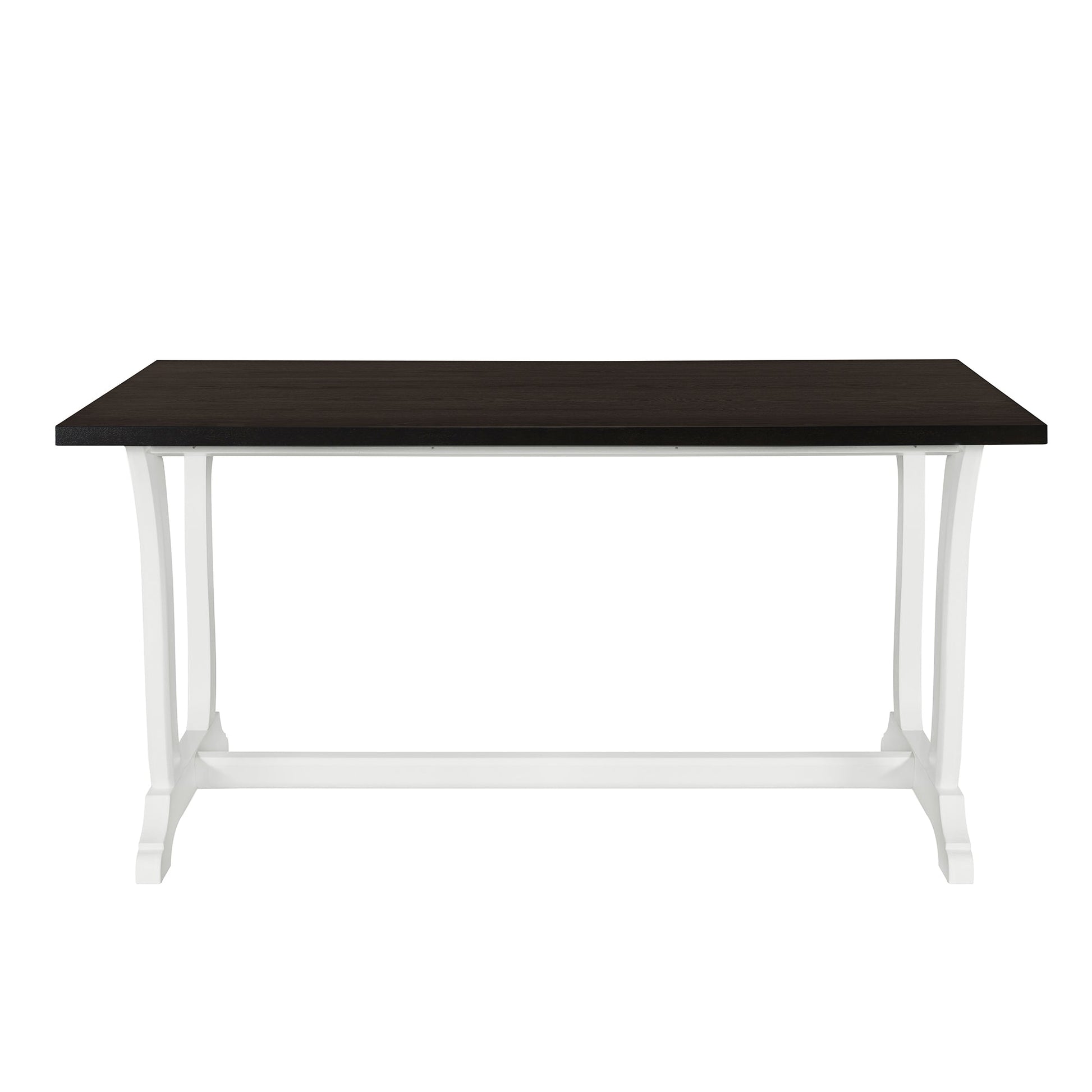 TOPMAX Farmhouse 6-Piece Trestle Dining Table Set with Upholstered Dining Chairs and Bench  59inch, White - Korvel