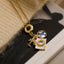 Elegant Copper Gold Plated Zircon Camera Pendant Necklace