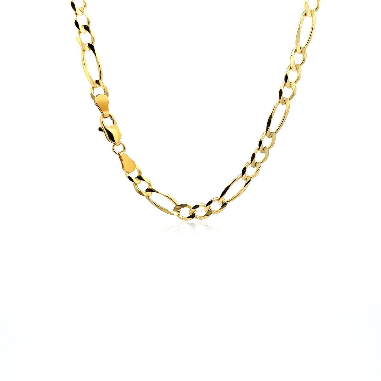 10K Yellow Gold Solid Figaro Chain - 4.50 mm