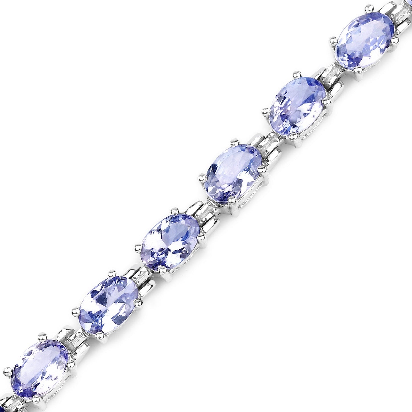 Pulsera de Plata Esterlina con Tanzanita Genuina de 9.68 Quilates