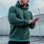 Men's Plush Long-Sleeved Hoodie with Big Pocket