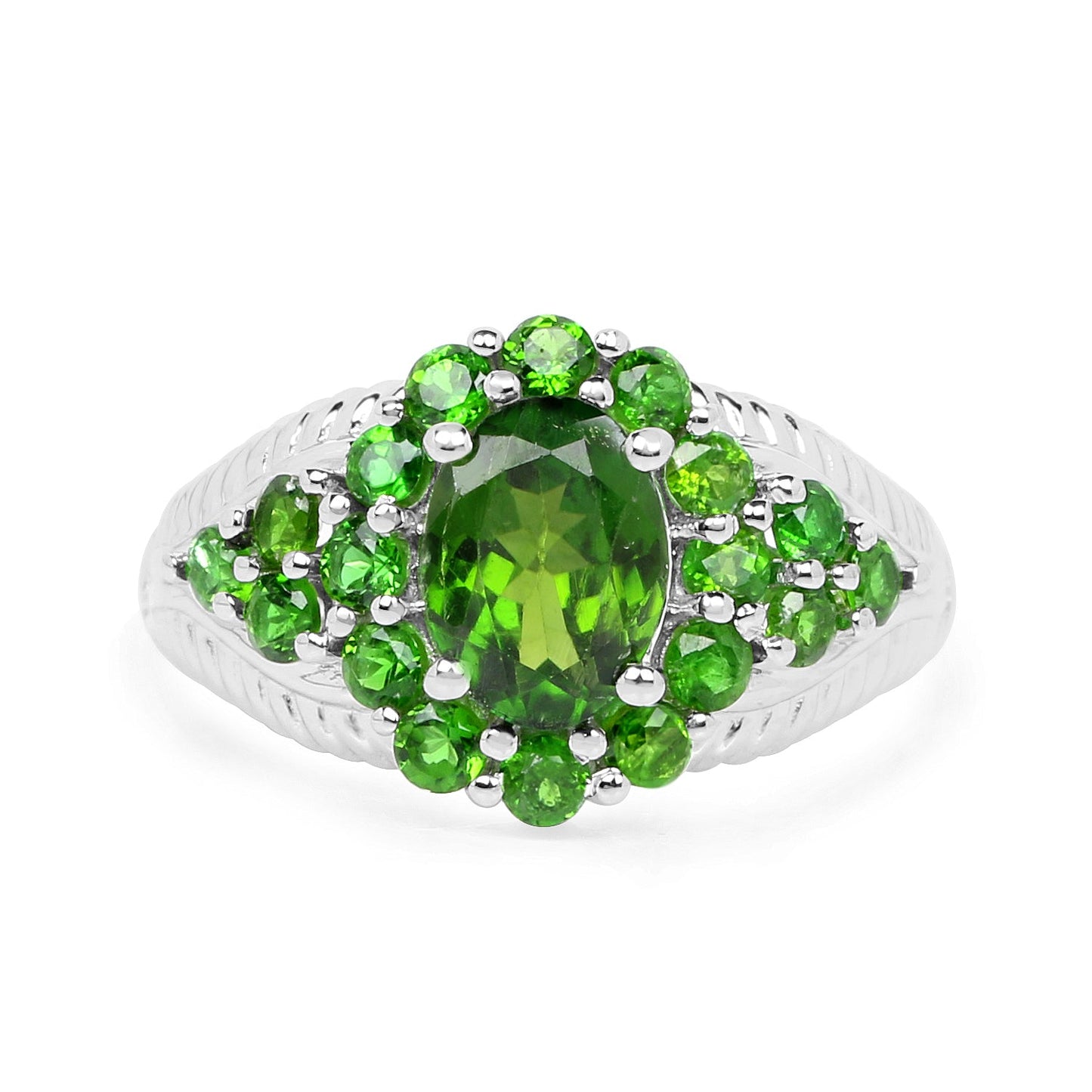 2.28 Carat Genuine Chrome Diopside Sterling Silver Ring