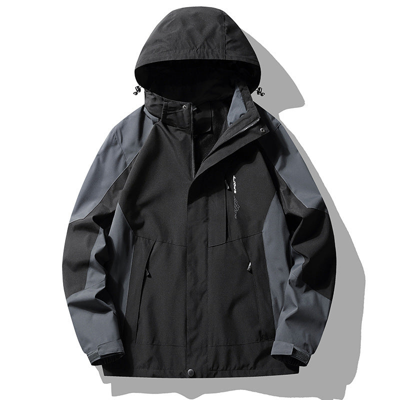 Three-in-One Waterproof Windproof Parka with Fleece Lining