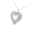 Collier Pendentif Cœur en Argent Sterling .925 avec Diamants