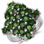 3.73 Carat Genuine Chrome Diopside Sterling Silver Engagement Ring
