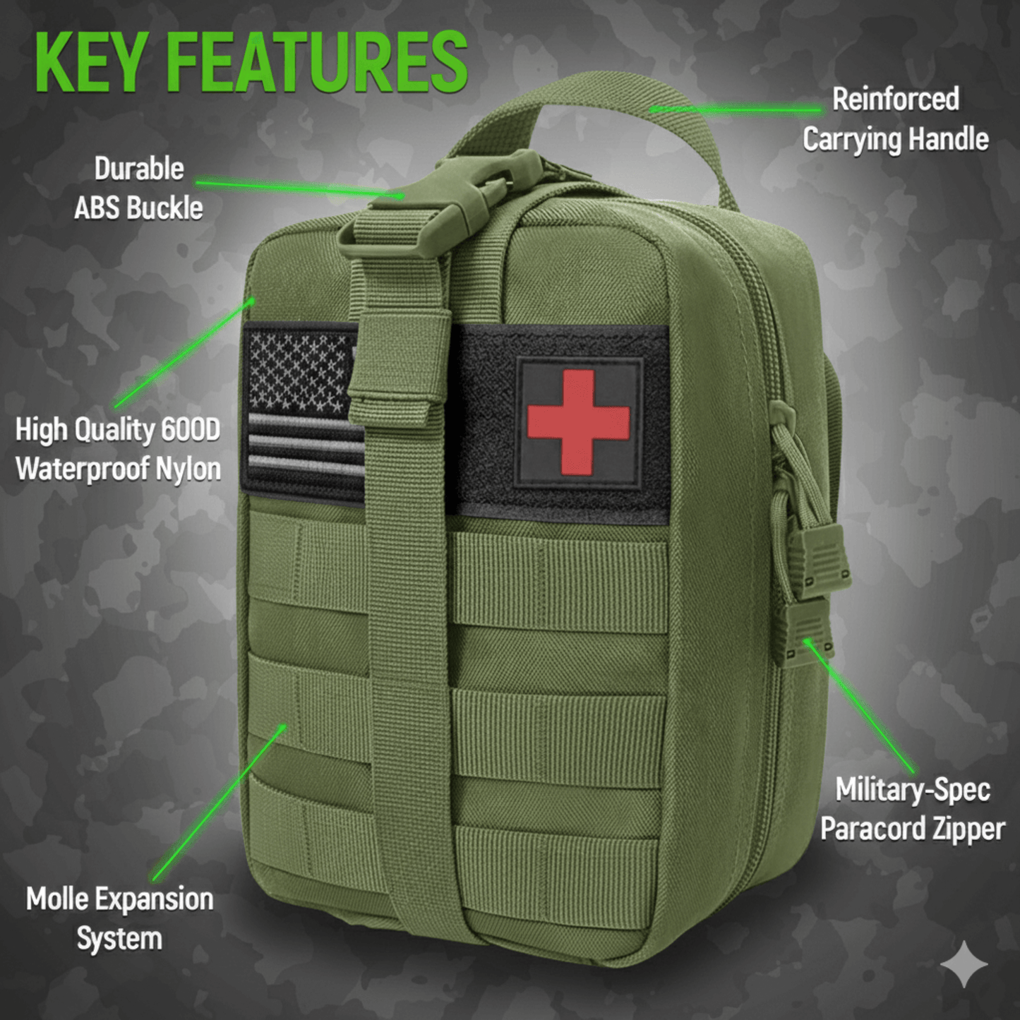 Bolsa de Primeros Auxilios Táctica Pequeña XGear - Pouch IFAK Premium