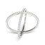 Anillo delgado estilo X de oro blanco de 14k con diamantes