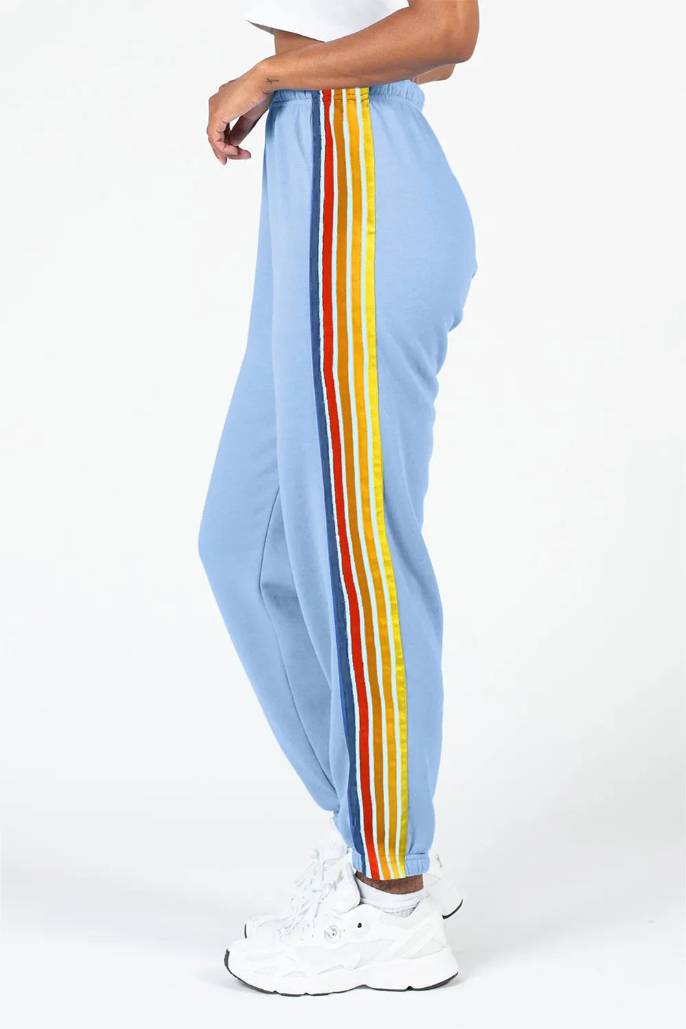 Pantalones Activos de Cintura Elástica con Rayas Contrastantes
