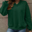 V-Neck Solid Color Casual Sweatshirt