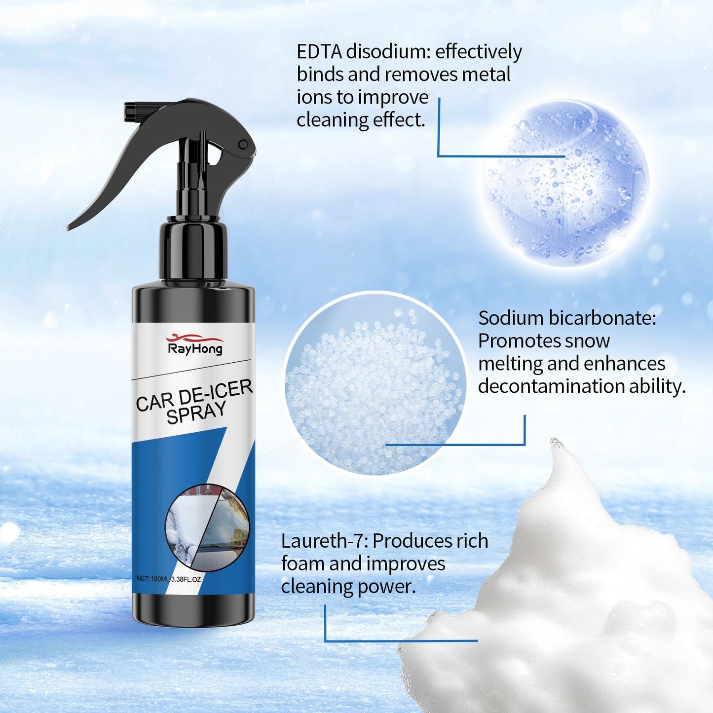 Premium Car De-Icer Spray for Quick Frost Removal