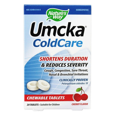 Nature's Way Umcka ColdCare Cherry Chewable Tablets - 20 Count