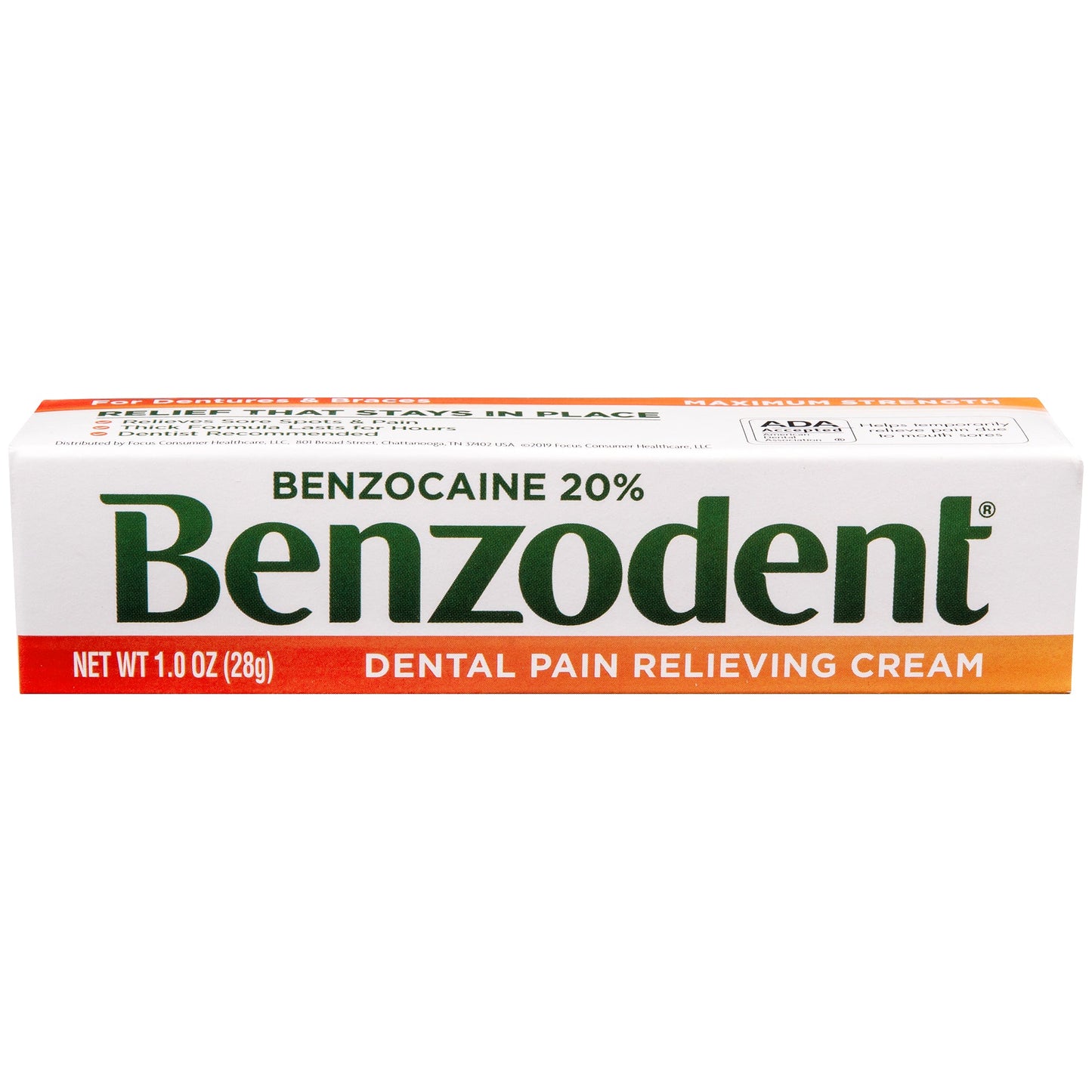 Crème analgésique dentaire Benzodent - 1 oz