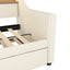 Twin Size Daybed with Trundle, Upholstered Daybed with Charging Station and LED Lights, White - Korvel