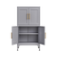 Grey metal kitchen storage cabinet, kitchen pantry storage cabinet with door and shelf, adjustable leveling feet - Korvel