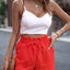 Summer new fungus waist slanted pocket casual shorts - Korvel
