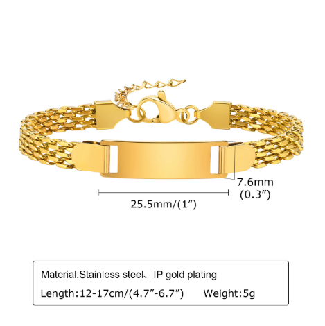 Custom Engravable Stainless Steel Snake Chain Bracelet