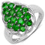 Bague de fiançailles en argent sterling avec diopside chrome véritable de 1,71 carat