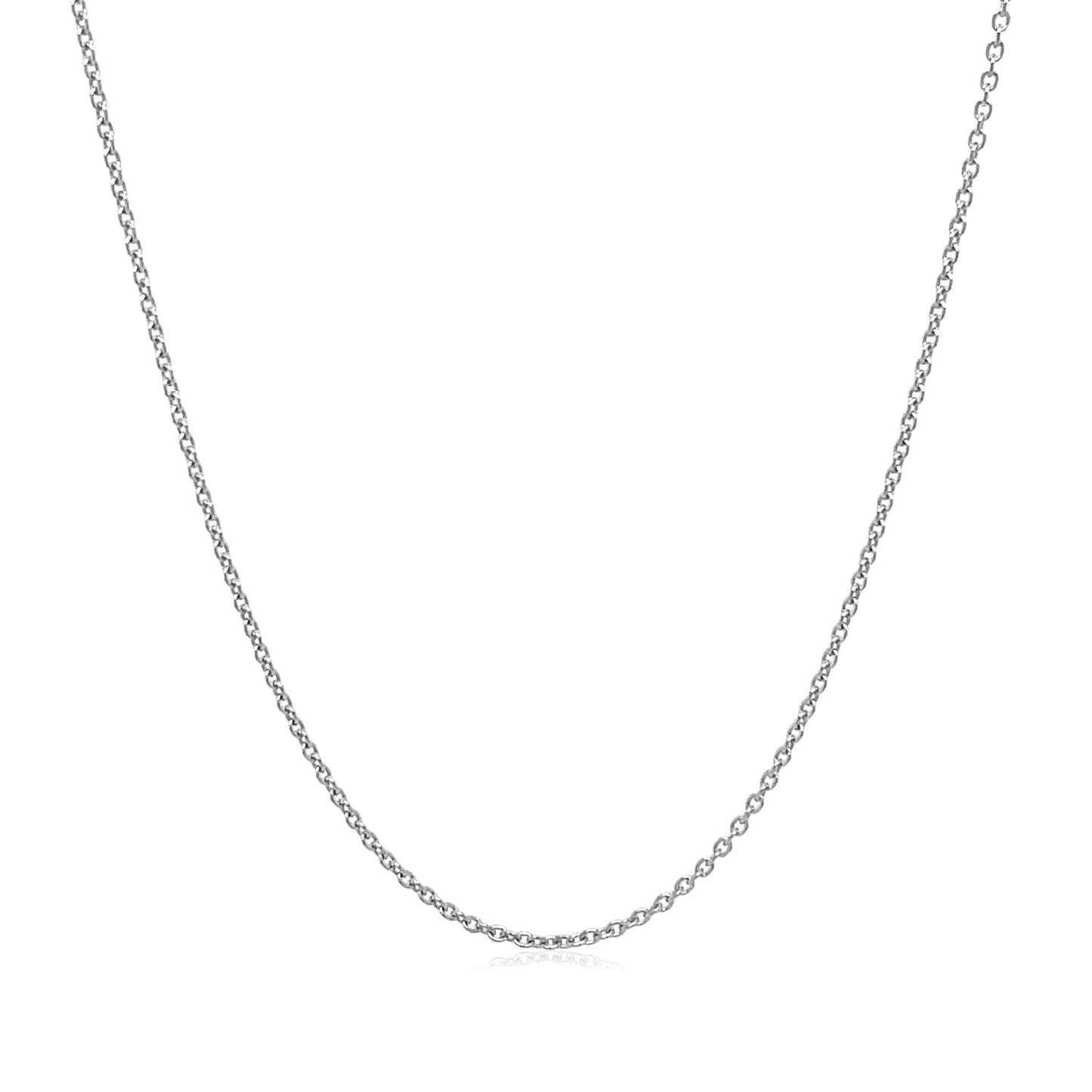 Chaîne en or blanc 14k avec maillons ronds - 1,1 mm