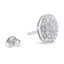 Boucles d'oreilles en argent sterling avec cluster ovale de diamants ronds