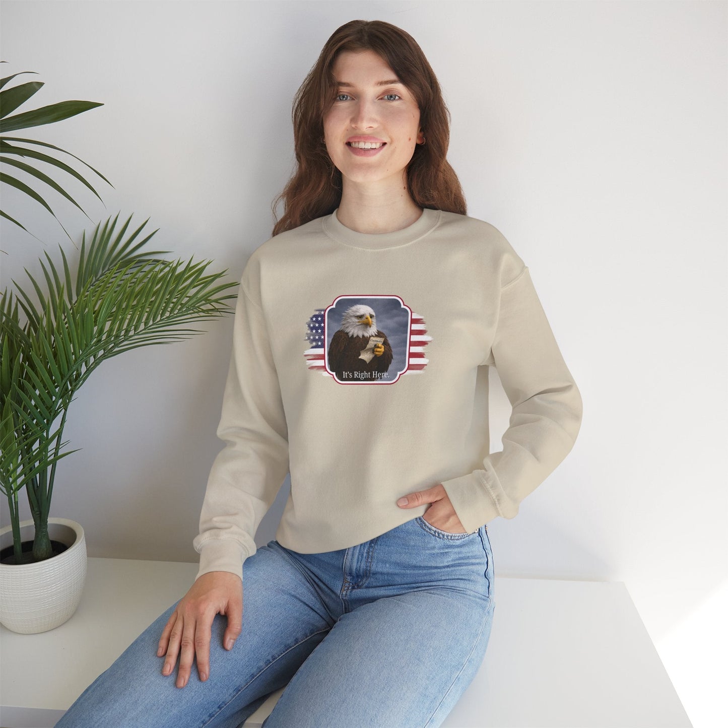 It's Right Here Political Parody Crewneck Sweatshirt