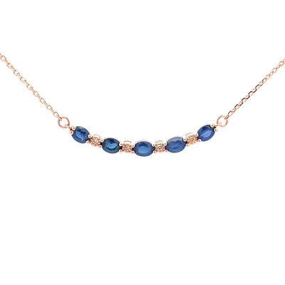 .73ct Sapphire Diamond Pendant in 10KT Rose Gold