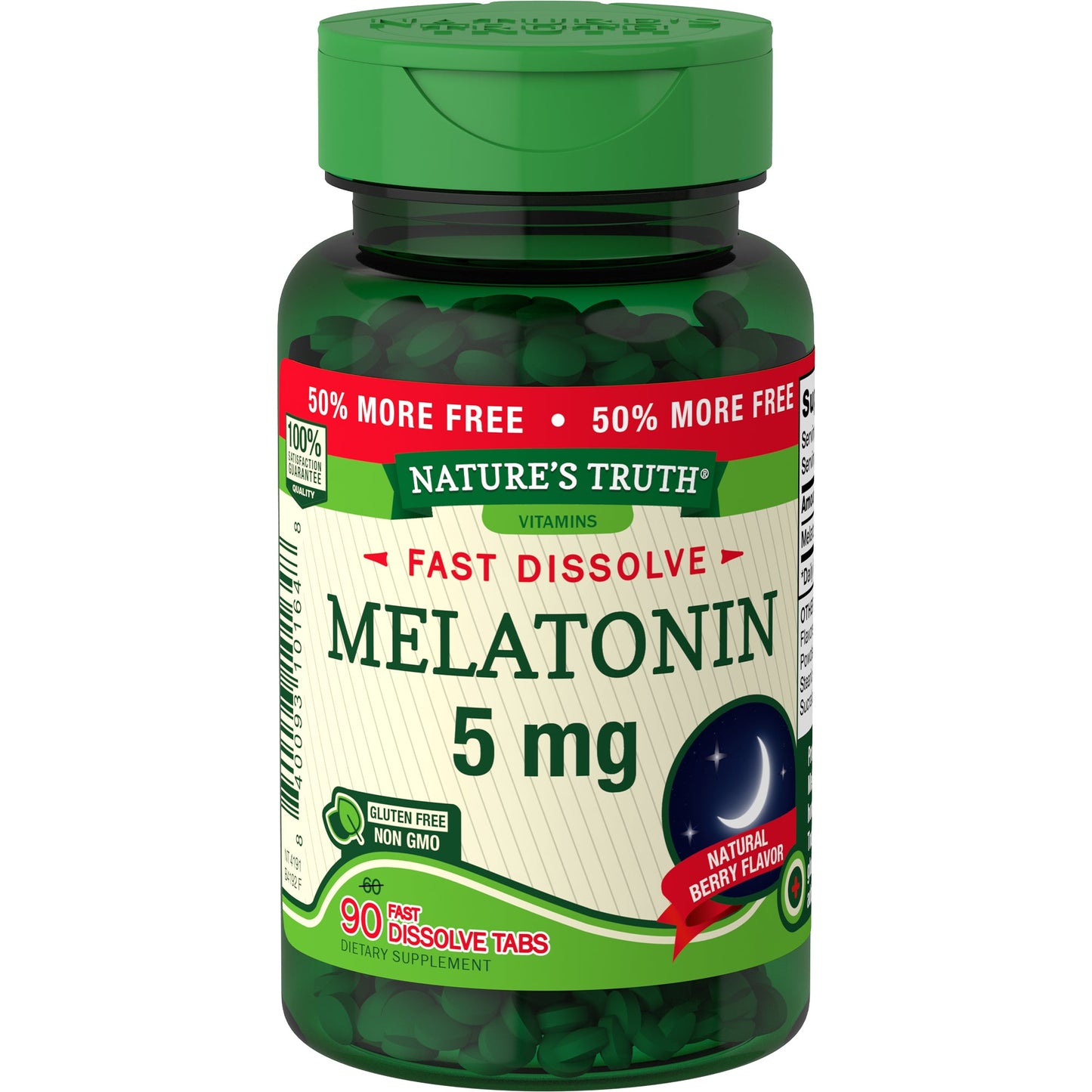 Comprimés à dissolution rapide de mélatonine Nature's Truth, 5 mg, saveur baie