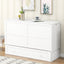 Queen Size Mobile Murphy Bed with Drawer and Little Shelves on Each Side White - Korvel