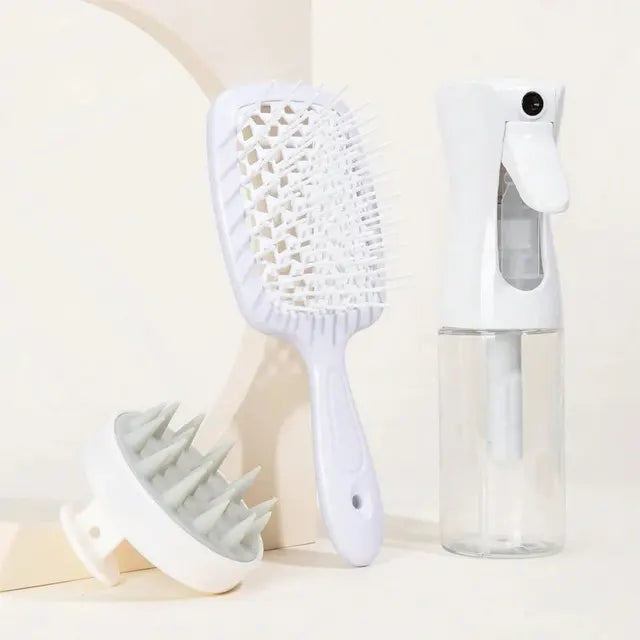 Hollow Comb Set with Spray Bottle - Premium Hair Care Essentials