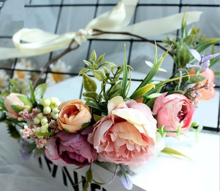 Bridal hair crown bridesmaid wreath accessory headflower - Korvel