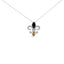 Collier Pendentif Fleur De Lis en Argent Sterling .925 avec Onyx, Citrine et Diamants