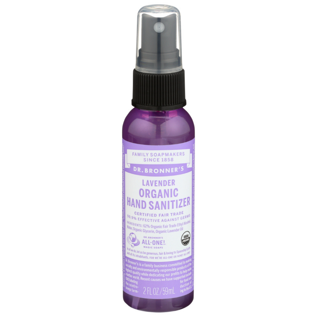 Spray désinfectant pour les mains à la lavande biologique de Dr. Bronner, 2 Fl Oz
