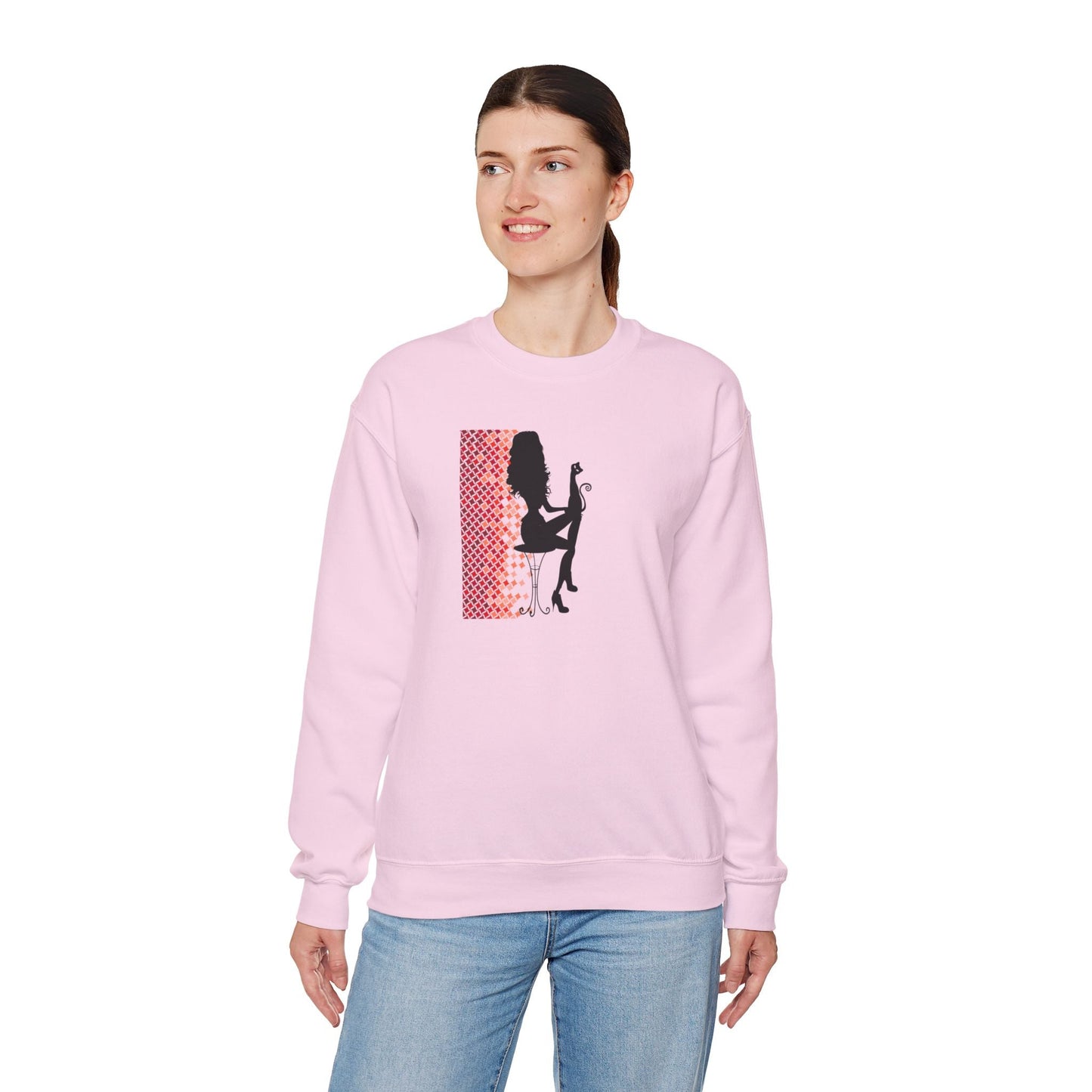 Poised Cat Lady Heavy Blend Crewneck Sweatshirt
