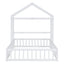 Wooden Full Size Children's Bed with Detachable Headboard and Integrated Clothes Drying Rack, White - Korvel